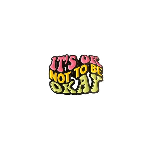 ITS OK NOT TO BE OKAY Backpack Lapel Enamel Pin NEW NWOT - Picture 2 of 4